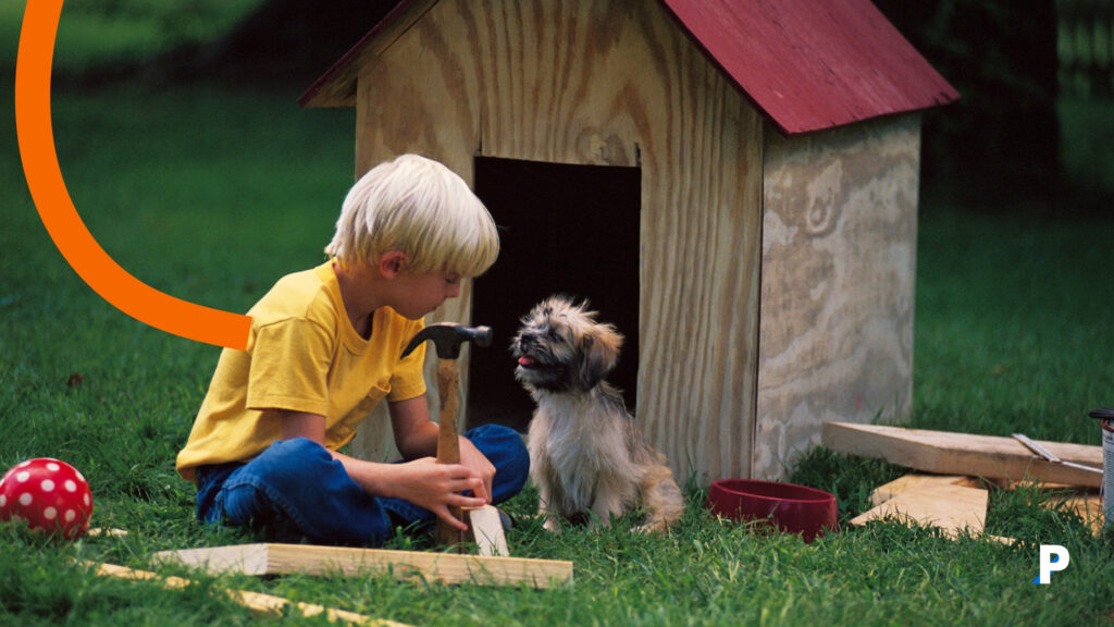 yavru köpek ve küçük dostu
